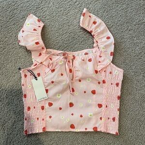 NO FRILLS Junior Strawberry Crop Tank Top